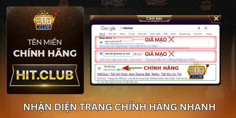 HITCLUB Phân Biệt Thật Giả Chuẩn Xác - Tránh Bẫy Lừa Đảo Hiệu Quả 3 Phân biệt website thật qua bố cục và màu sắc